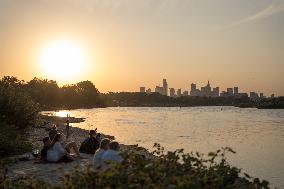 Sunset Over The Vistula River