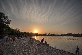 Sunset Over The Vistula River