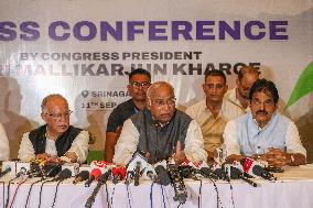 Congress Party President Mallikarjun Kharge News Conference In Srinagar