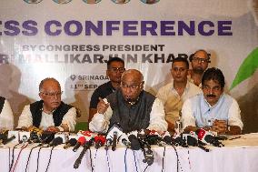 Congress Party President Mallikarjun Kharge News Conference In Srinagar