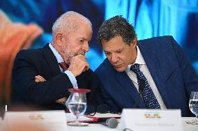 Brazilian President Luiz Inácio Lula Da Silva And Finance Minister Fernando Haddad