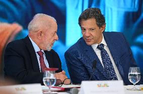 Brazilian President Luiz Inácio Lula Da Silva And Finance Minister Fernando Haddad