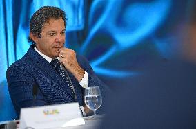 Brazilian President Luiz Inácio Lula Da Silva And Finance Minister Fernando Haddad