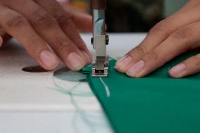 Making Flags For The Mexican Independence Day Cry