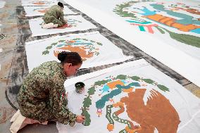 Making Flags For The Mexican Independence Day Cry