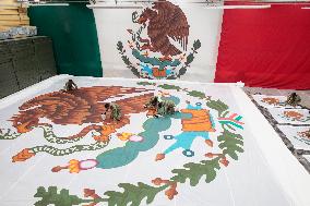 Making Flags For The Mexican Independence Day Cry