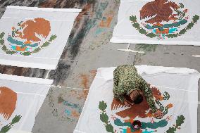 Making Flags For The Mexican Independence Day Cry