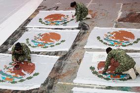 Making Flags For The Mexican Independence Day Cry