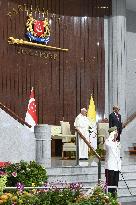 Pope Francis Welcomed In Singapour