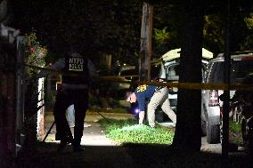 NYPD Crime Scene At Scene Of Unidentified Man Shot And Killed In Queens New York