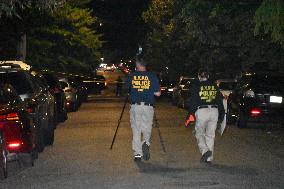 NYPD Crime Scene At Scene Of Unidentified Man Shot And Killed In Queens New York