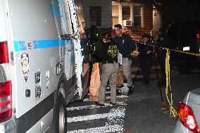 NYPD Crime Scene At Scene Of Unidentified Man Shot And Killed In Queens New York