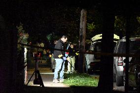 NYPD Crime Scene At Scene Of Unidentified Man Shot And Killed In Queens New York