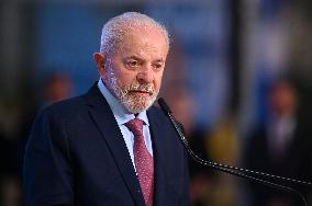 President Of Brazil Luiz Inácio Lula Da Silva Presents Medal To Janja