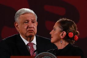 Mexico’s President Andres Manuel Lopez Obrador Briefing Conference