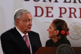 Mexico’s President Andres Manuel Lopez Obrador Briefing Conference