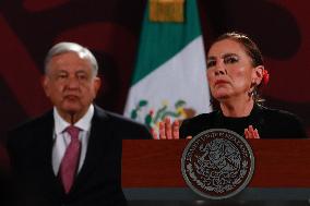 Mexico’s President Andres Manuel Lopez Obrador Briefing Conference