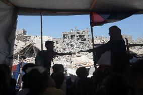 A Tent Turned Into A Small Classroom - Gaza