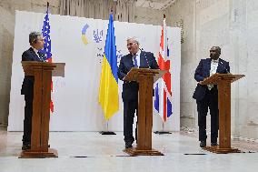 News conference of Foreign Ministers of UK, Ukraine and US