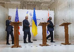 News conference of Foreign Ministers of UK, Ukraine and US