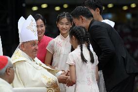 Pope Francis Leads A Mass - Singapore