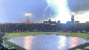 Lightning over Koshien Stadium