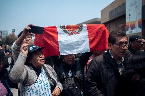 Funeral Of Former President Alberto Fujimori - Lima