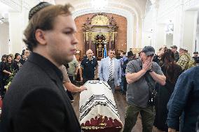 A Farewell Ceremony For Late Ukrainian Serviceman Matisyahu (Anton) Samborskiy At The Central Synagogue In Kyiv