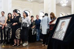 A Farewell Ceremony For Late Ukrainian Serviceman Matisyahu (Anton) Samborskiy At The Central Synagogue In Kyiv