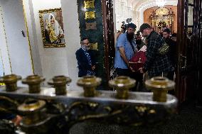 A Farewell Ceremony For Late Ukrainian Serviceman Matisyahu (Anton) Samborskiy At The Central Synagogue In Kyiv