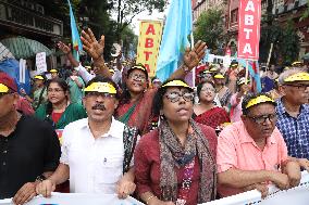 Protest Rally All Bengal Teachers Association In India, Kolkata - 12 Sep 2024