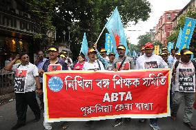 Protest Rally All Bengal Teachers Association In India, Kolkata - 12 Sep 2024