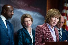 Schumer Holds A Press Conference On Project 2025 - Washington