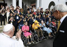 Pope Francis Meets Elderly And Sick People - Singapore