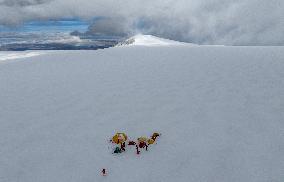 Scientific Expedition Team At Purog Kangri Glacier - China