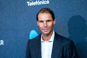 Rafael Nadal Inaugurates The New Movistar Space - Madrid