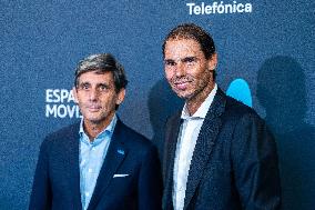 Rafael Nadal Inaugurates The New Movistar Space - Madrid