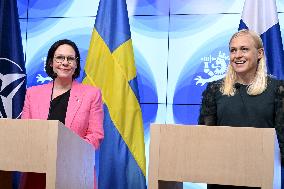 Foreign Minister of Sweden Maria Malmer Stenergard visits in Finland