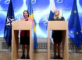 Foreign Minister of Sweden Maria Malmer Stenergard visits in Finland