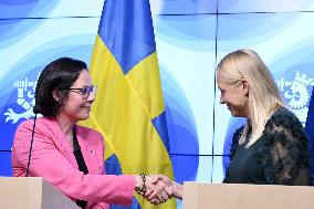 Foreign Minister of Sweden Maria Malmer Stenergard visits in Finland