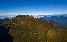 Drone View Of The Mountain Hill In Nepal.