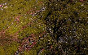 Aerial View Of The First Timbung Pokhari Trail Run Competition In Taplejung, Nepal.