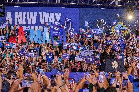 Kamala Harris Speaks At Rally In Wilkes-Barre - Pennsylvania