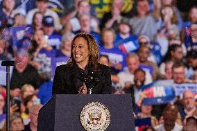 Kamala Harris Speaks At Rally In Wilkes-Barre - Pennsylvania