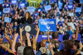 Kamala Harris Speaks At Rally In Wilkes-Barre - Pennsylvania