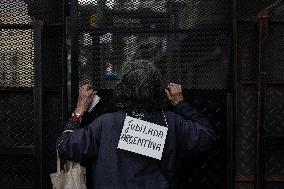 Retirees, Social Groups, and Unions Gather Outside National Congress in Buenos Aires