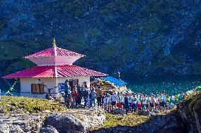 The First Timbung Pokhari Trail Run Competition Was Held In Taplejung, Nepal.