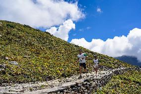 The First Timbung Pokhari Trail Run Competition Was Held In Taplejung, Nepal.