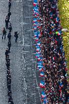 Parade Of French Athletes From Arc de Triomphe - Paris