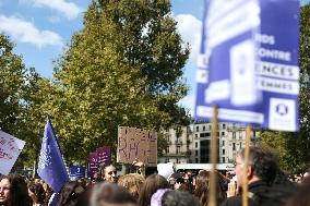 Demonstration In Support Of Gisele Pelicot - Paris